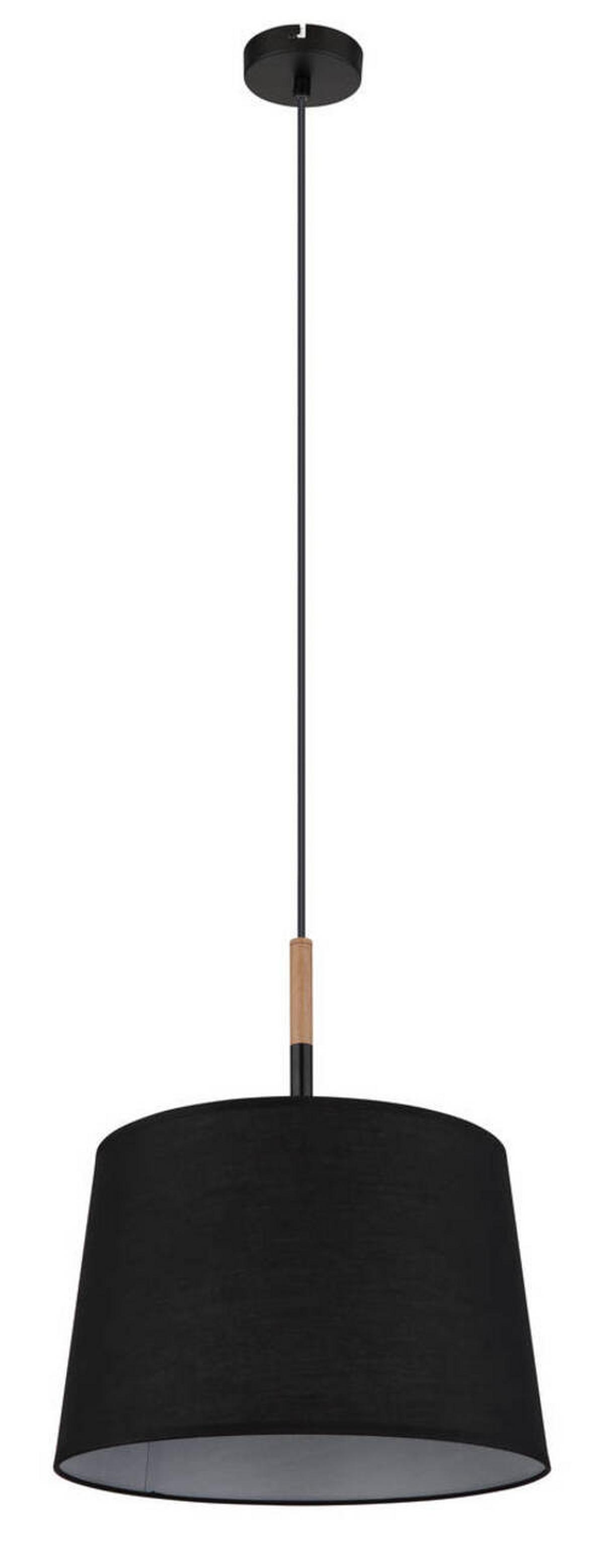 Hängeleuchte 21629h - Schwarz/Naturfarben, Basics, Holz/Textil (38/120cm) - Globo