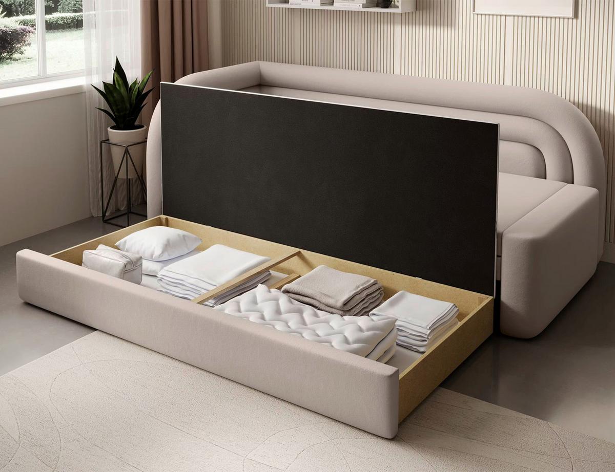 RÉCAMIERE Fabillo Beige B: 86 cm - Beige/Schwarz, Design, Textil (86/80/223cm) - P & B