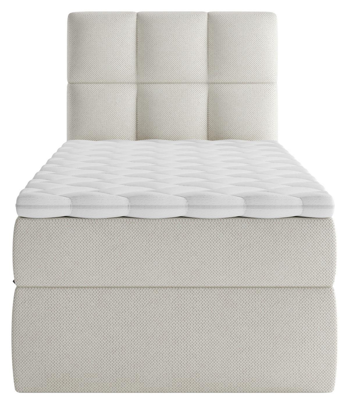 Boxbett Mit Topper & Bettkasten 90x200 Polly - Beige/Schwarz, MODERN, Holz/Holzwerkstoff (90/200cm) - MID.YOU