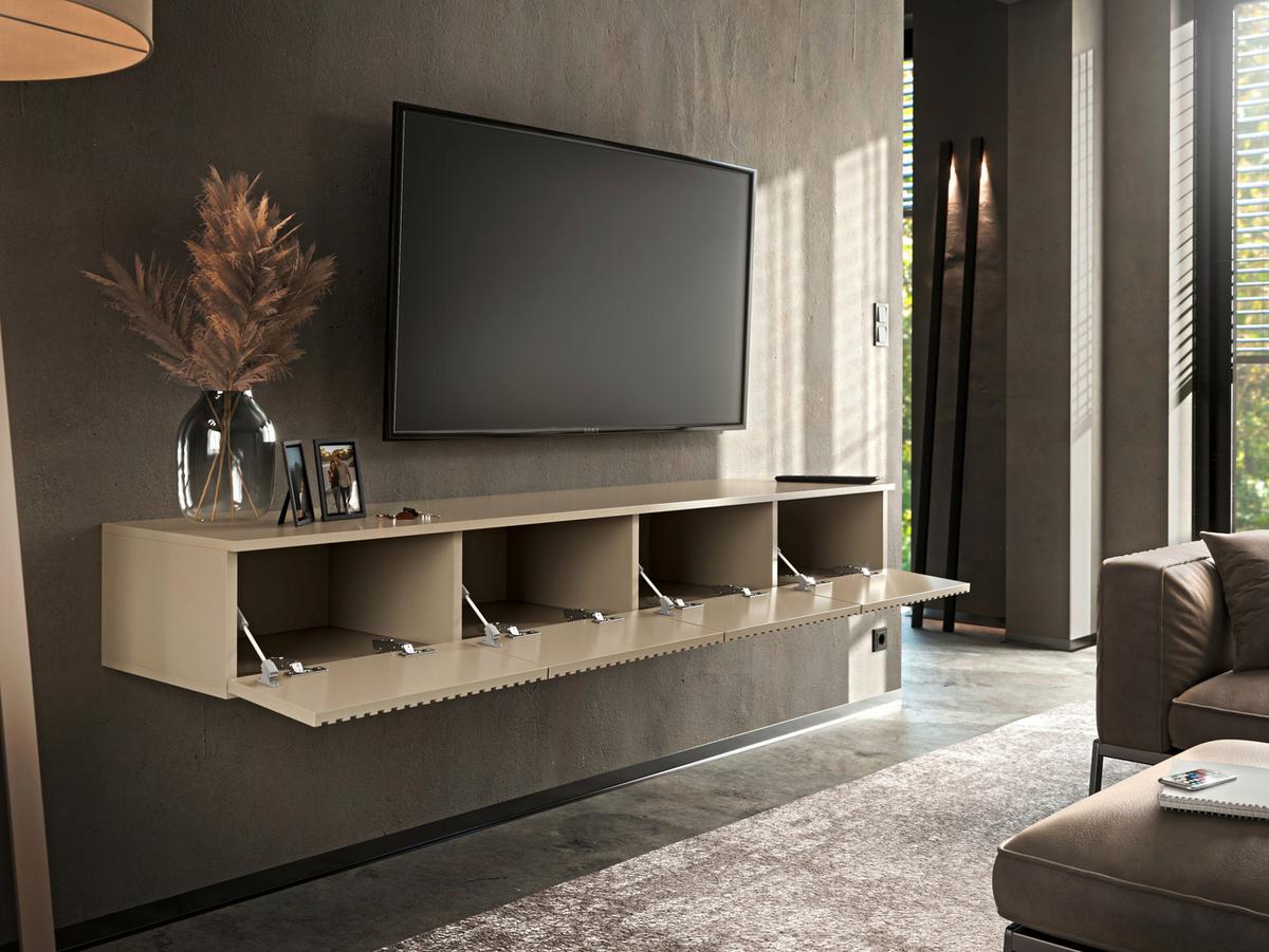 SKRINKA POD TV LANAI - kašmírová, Modern, kompozitné drevo (180/25/40cm)