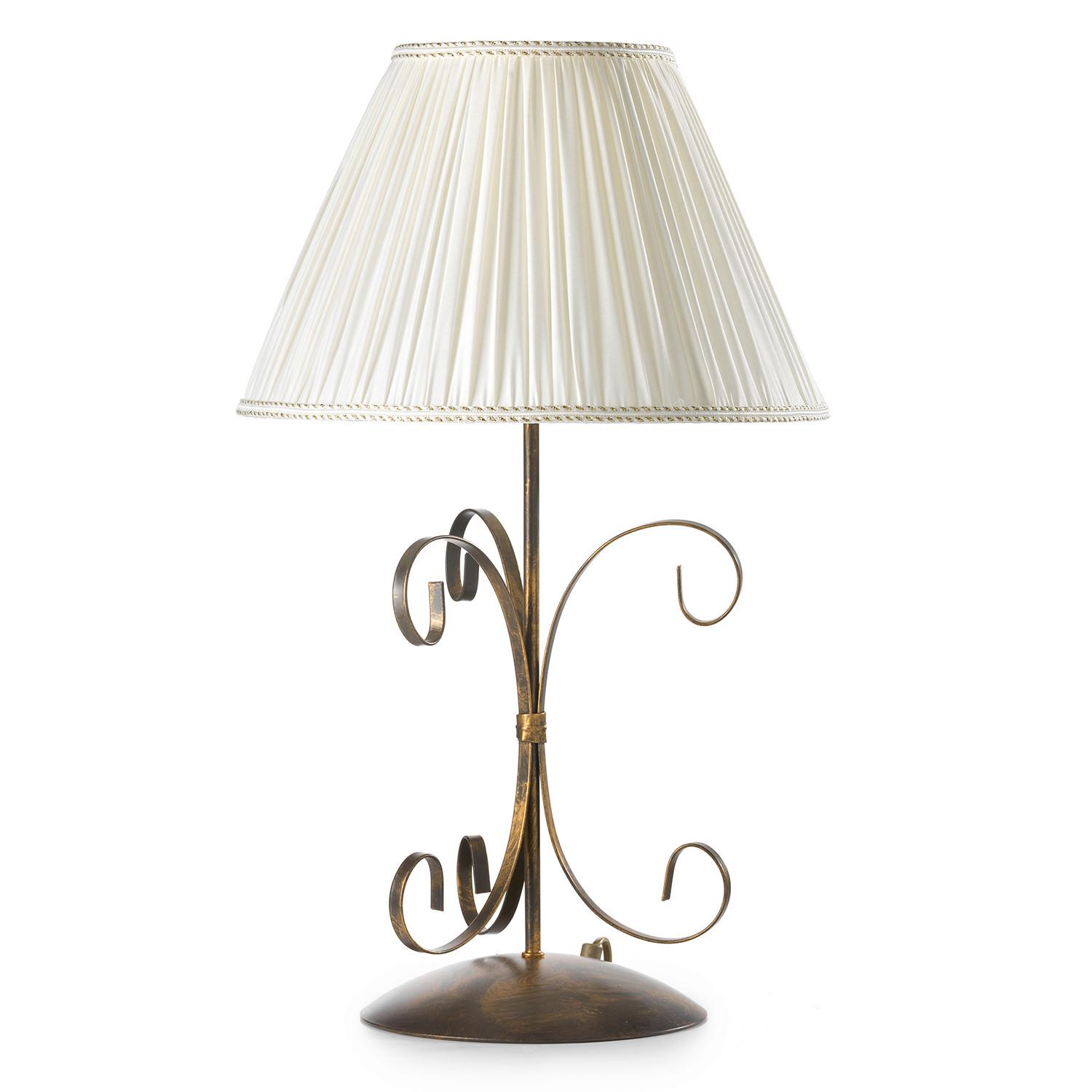 Tischleuchte Odino Braun D: 35 cm - Braun/Weiß, KONVENTIONELL, Kunststoff/Textil (35/57cm)