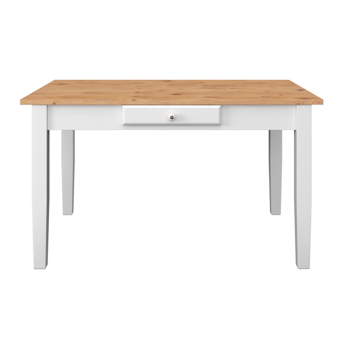 Jídelní stůl CAMDEN CAMDEN 140x90 - bílá/barvy borovice, Moderní, dřevo/kompozitní dřevo (140/79/90cm) - Bessagi Home