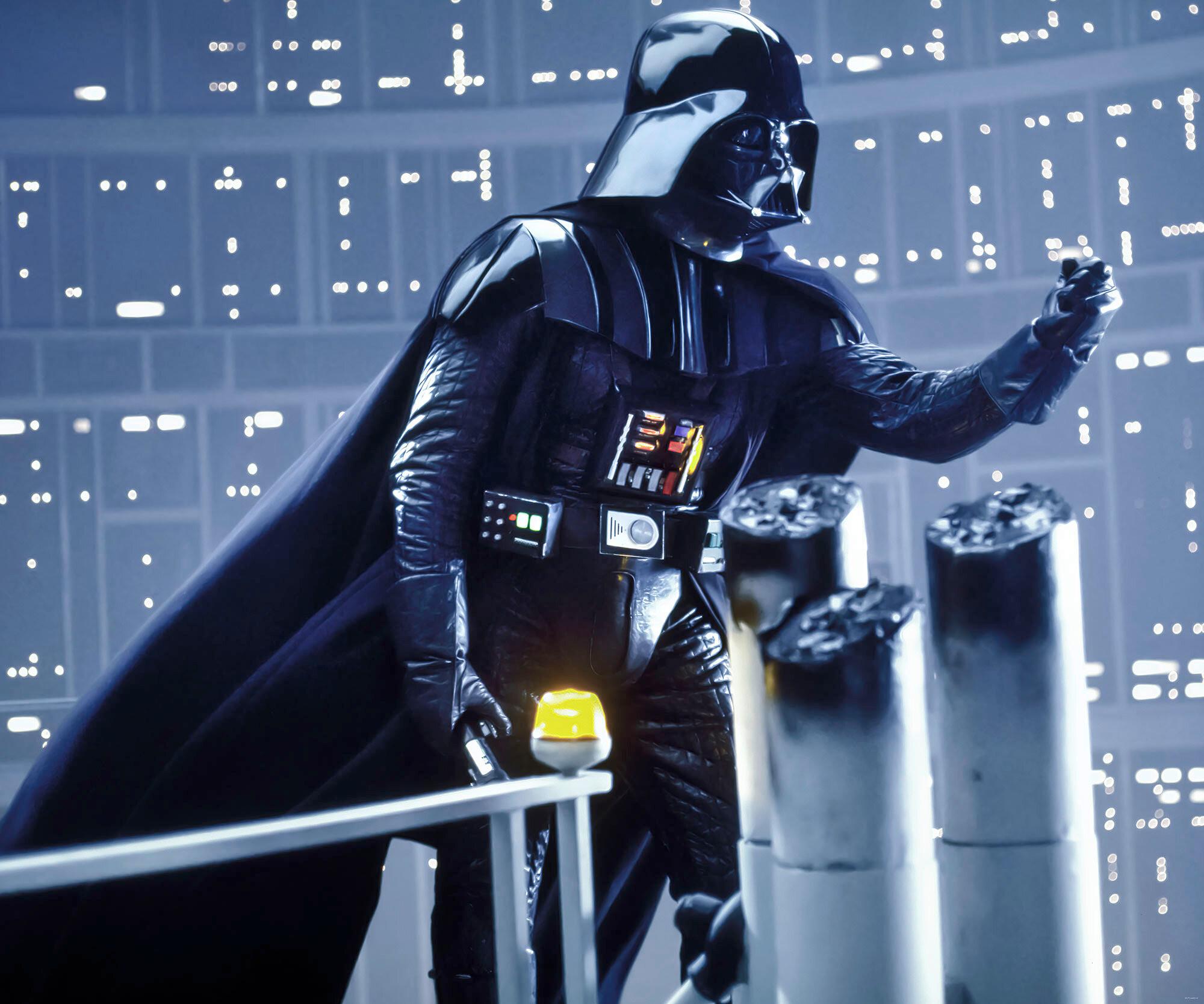Fototapete Star Wars Join The Dark Side - Blau/Schwarz, Trend, Textil (300/250cm)