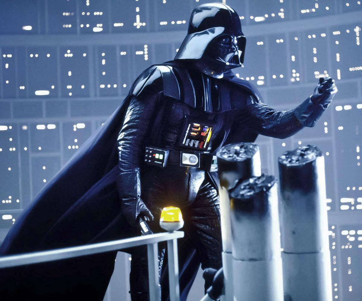 Fototapete Star Wars Join The Dark Side - Blau/Schwarz, Trend, Textil (300/250cm)