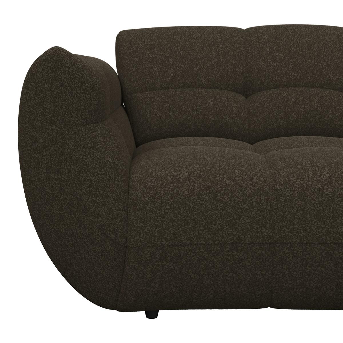 Ecksofa Panda Chenille braun, 280x178cm - Schwarz/Braun, Trend, Textil (280/178cm)