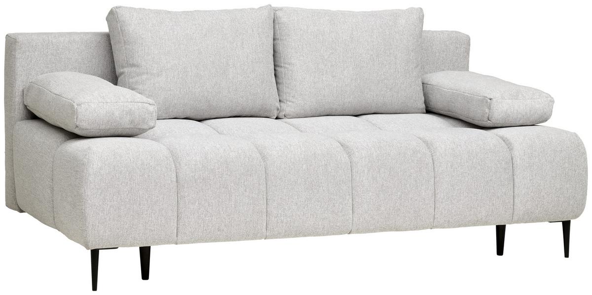 Schlafsofa Bobbio Grau B: 204cm - Schwarz/Grau, MODERN, Textil (204/90/95cm) - MID.YOU