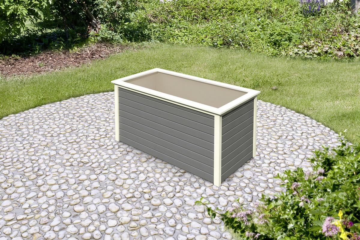 Hochbeet Massiv BxHxT: 173x82x89 cm Terragrau - Grau, Basics, Holz (173/82/89cm)