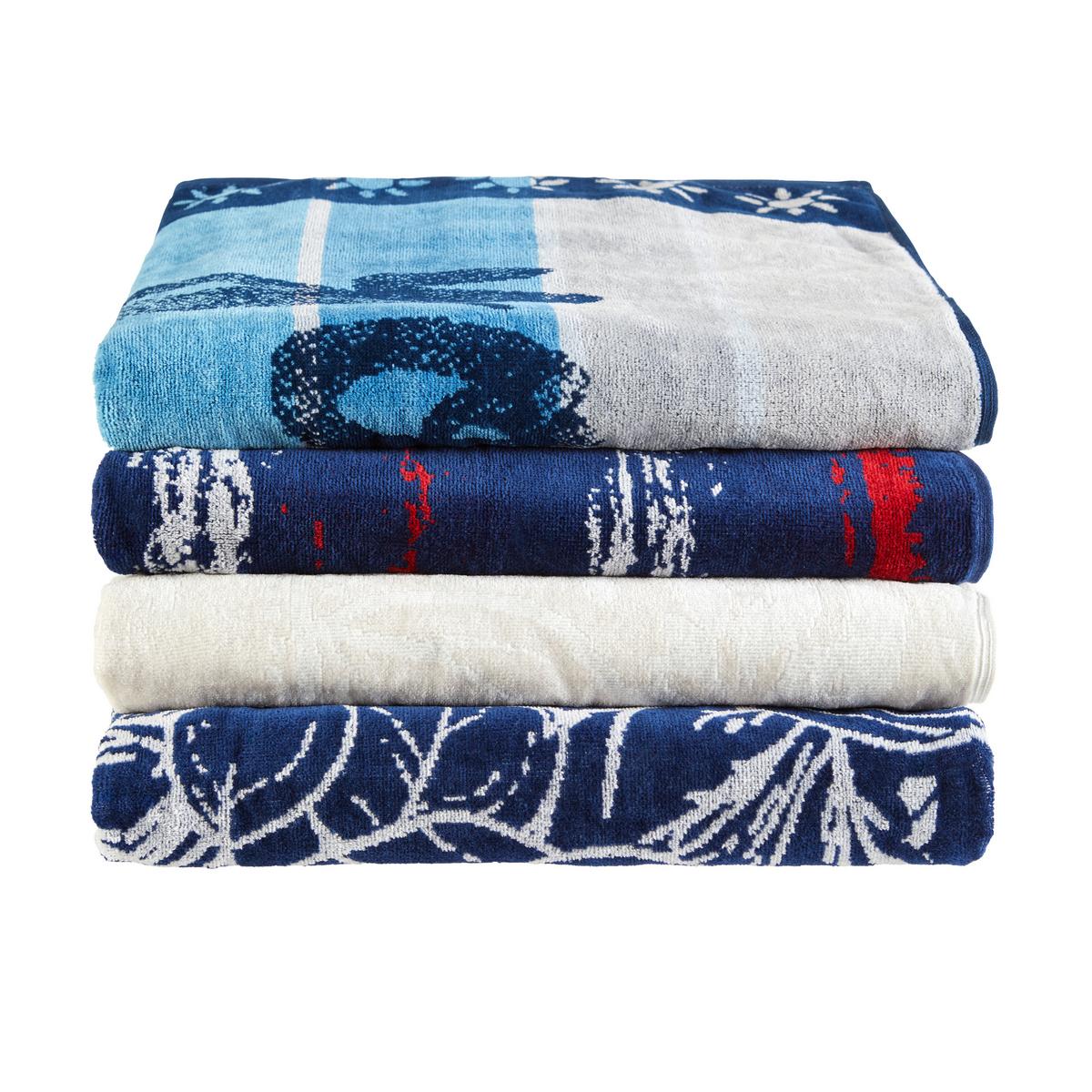Strandtuch Summertime - Blau/Beige, MODERN, Textil (75/150cm) - Luca Bessoni