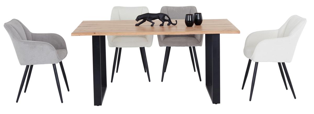 Étkezőasztal Mundra  160 - akácia színű/fekete, Konventionell, fa/fém (160/76/90cm)