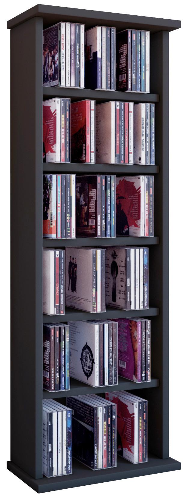 CD Regál Vostan čierny - čierna, Konventionell, kompozitné drevo (31/92/18cm) - MID.YOU