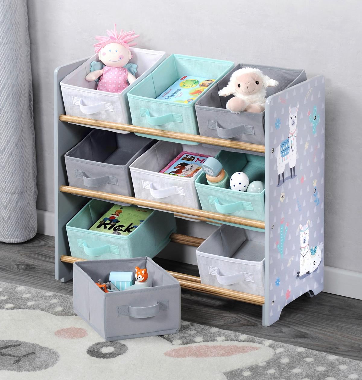 Kinderregal mit Boxen B: 65 cm Dunkelgrau - Dunkelgrau/Weiß, MODERN, Holz/Holzwerkstoff (65/60/30cm) - Kesper