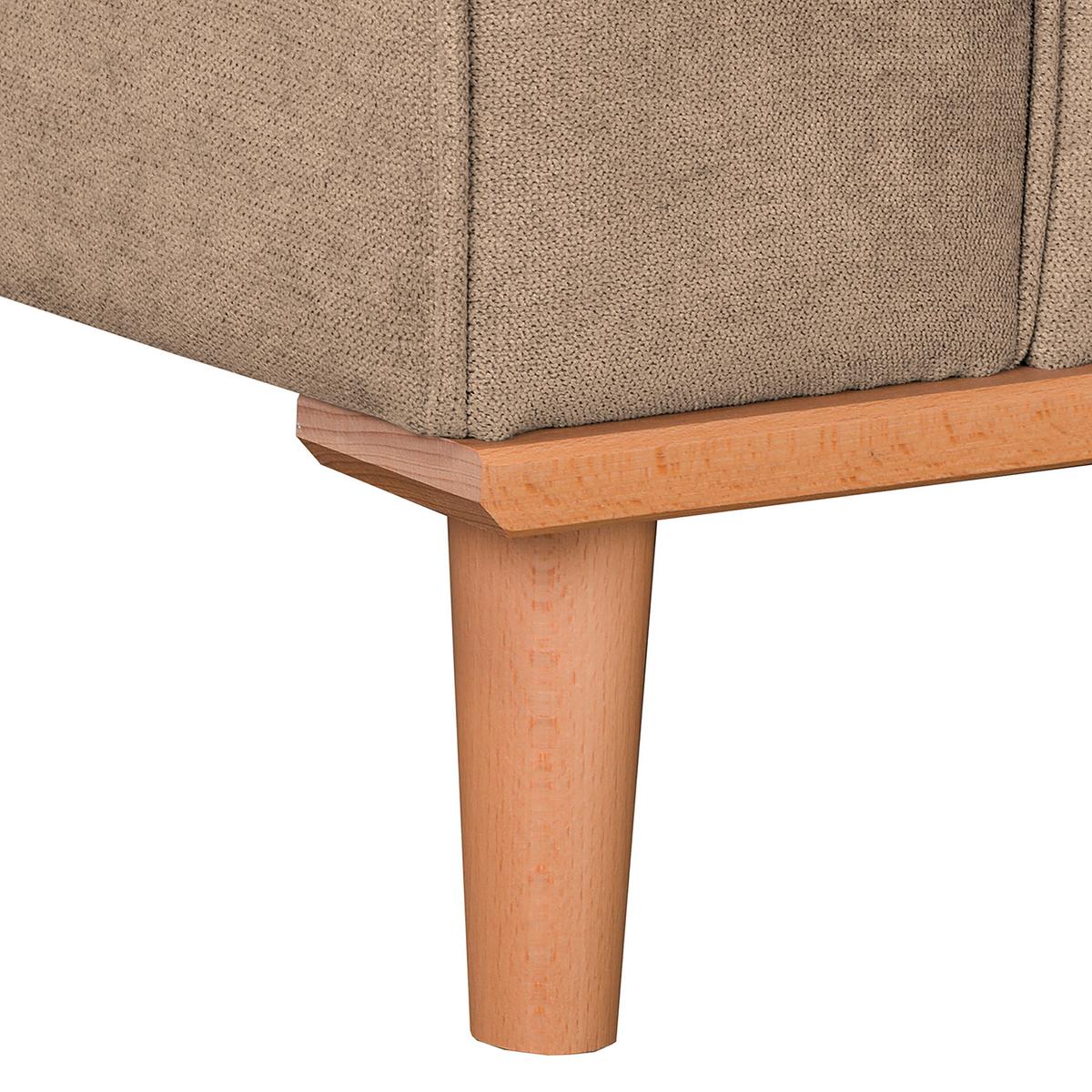 Ecksofa Beata Beige S: 230x150 cm - Wengefarben/Beige, Design, Textil (230/150cm) - Livetastic