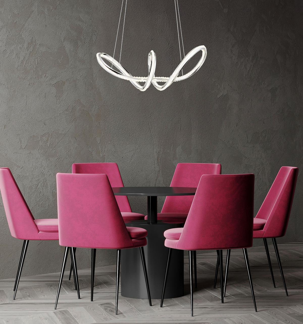 Led-hängeleuchte Memory-Funktion - Klar/Chromfarben, Design, Kunststoff/Metall (60/28/120cm) - Globo