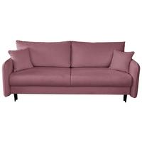 Schlafsofa Carine Mit Bettkasten Rosa B: 216 Cm - Schwarz/Weiß, Design, Textil (216/96/102cm) - MID.YOU