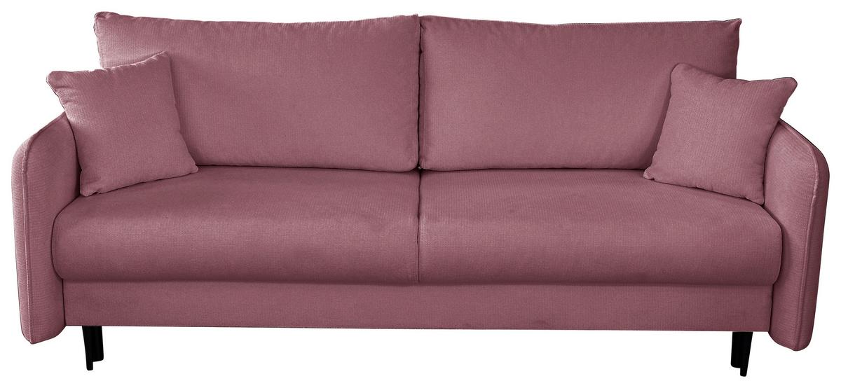 Schlafsofa Carine Mit Bettkasten Rosa B: 216 Cm - Schwarz/Weiß, Design, Textil (216/96/102cm) - MID.YOU