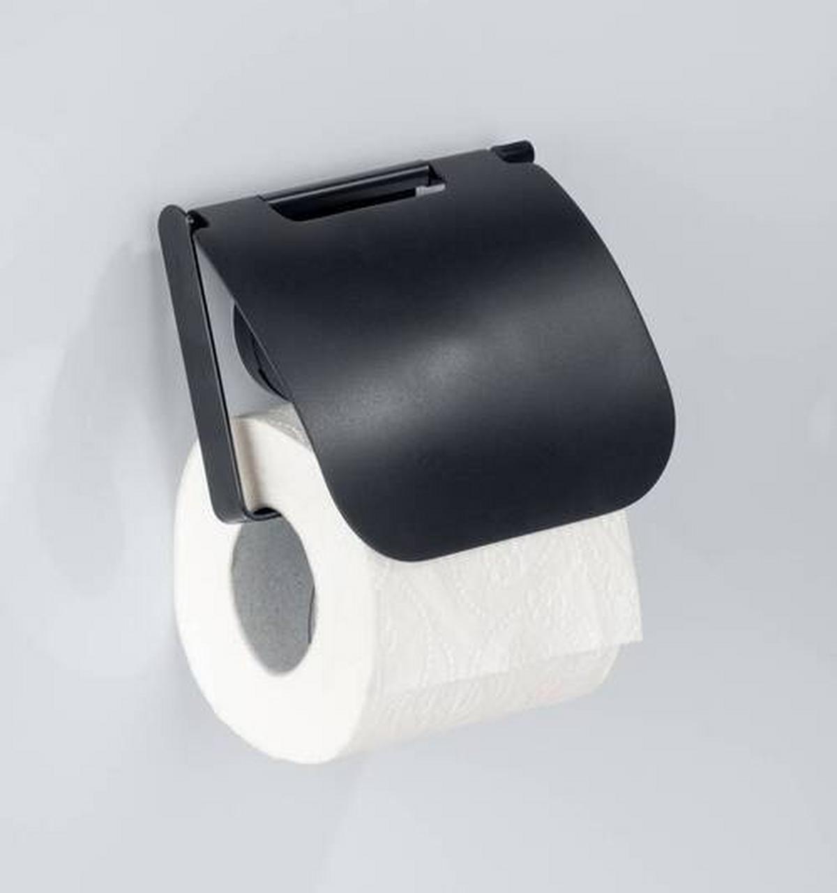 Wc-papír Tartó Static Loc Pavia 24900100 - fekete, Modern, fém (13/12/3cm) - Wenko