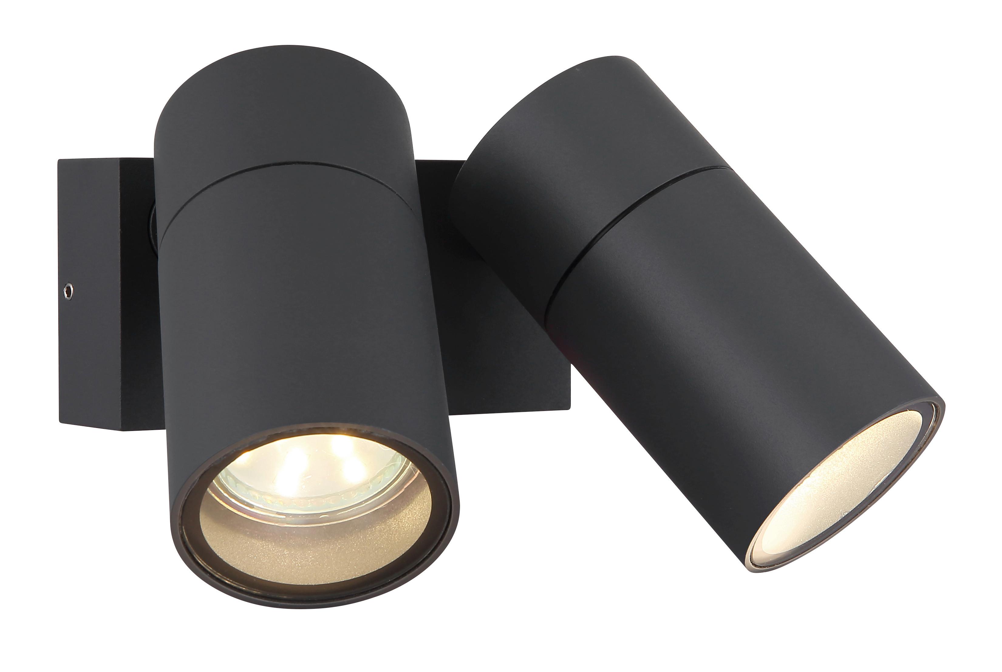 Außenleuchte 3209-2 - Klar/Anthrazit, Design, Glas/Kunststoff (15/10,5/11,8cm) - Globo