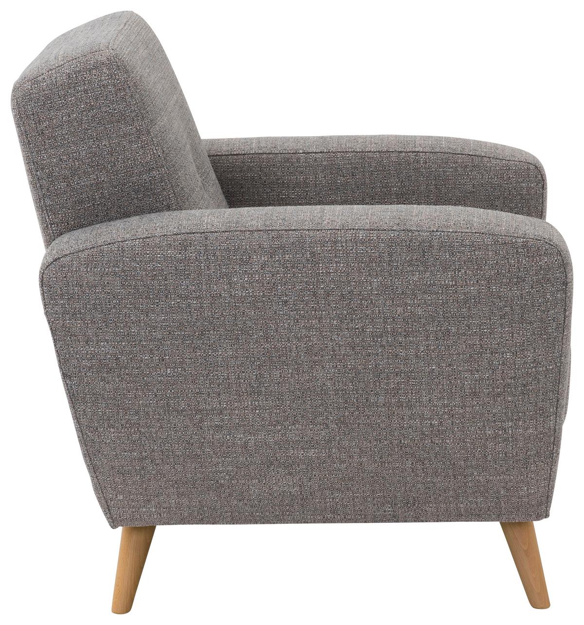 Polstersessel Mit Armlehnen Jerry Grau - Naturfarben/Grau, Design, Textil (83/85/82cm) - Max Winzer
