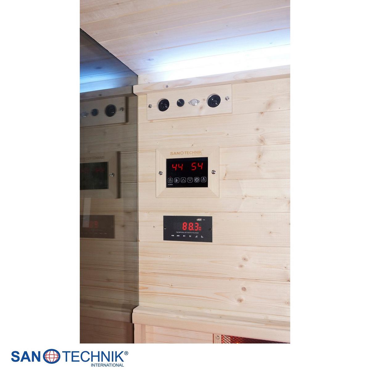 Infrarotkabine, für 2 Personen 5 Vollspektrumstrahler - Schwarz, KONVENTIONELL, Holz (125/190/100cm) - Sanotechnik