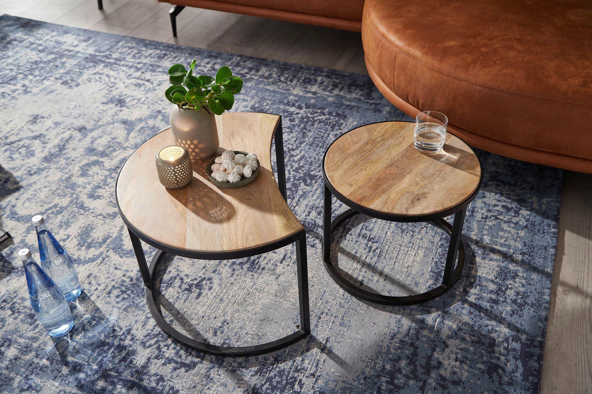MID.YOU Couchtischset Wohnling B60cm Hellbraun