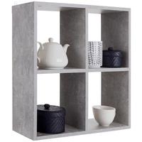Wandregal Alex B: 60 cm Betonoptik Hell 4 Fächer - Grau, MODERN, Holzwerkstoff (60/60/18cm)