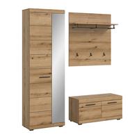 Garderobe Scout 3-Teilig Eiche dunkel B: 167 cm - Eiche dunkel, Design, Holzwerkstoff (167/197/40cm) - Livetastic