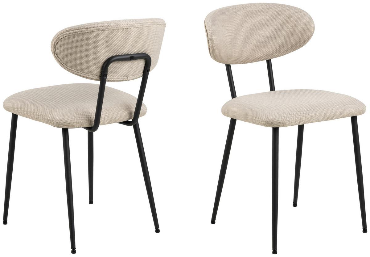 Stolička béžová - čierna/béžová, Design, kov/textil (43,5/78,5/53cm) - MID.YOU