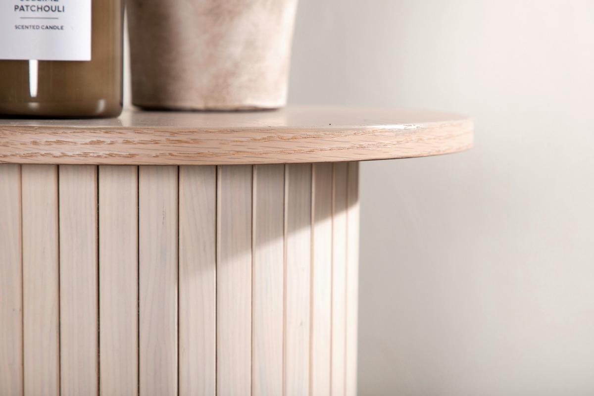 Beistelltisch Bianca - Beige/Weiß, Design, Holzwerkstoff (40/40/65cm) - Livetastic