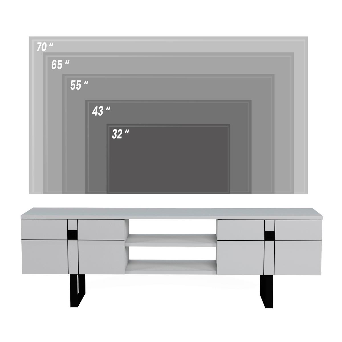 Lowboard Zeus Tv-Schrank - Schwarz/Weiß, Design, Holzwerkstoff (160/50/35cm) - Livetastic