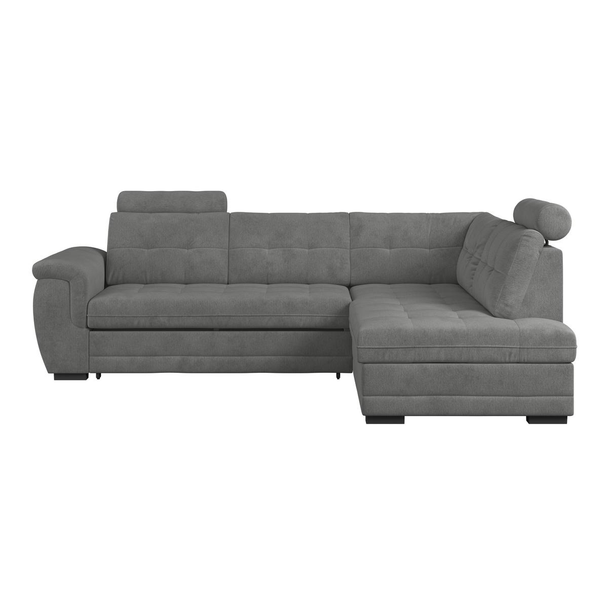 Ecksofa mit Schlaffunktion Falco new Braun 251x183 cm - Schwarz/Braun, KONVENTIONELL, Textil (251/183cm) - Ondega