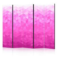 Paravent Weiß Pink B: 225 Cm - Pink/Weiß, Basics, Holz/Textil (225/172/3cm) - artgeist