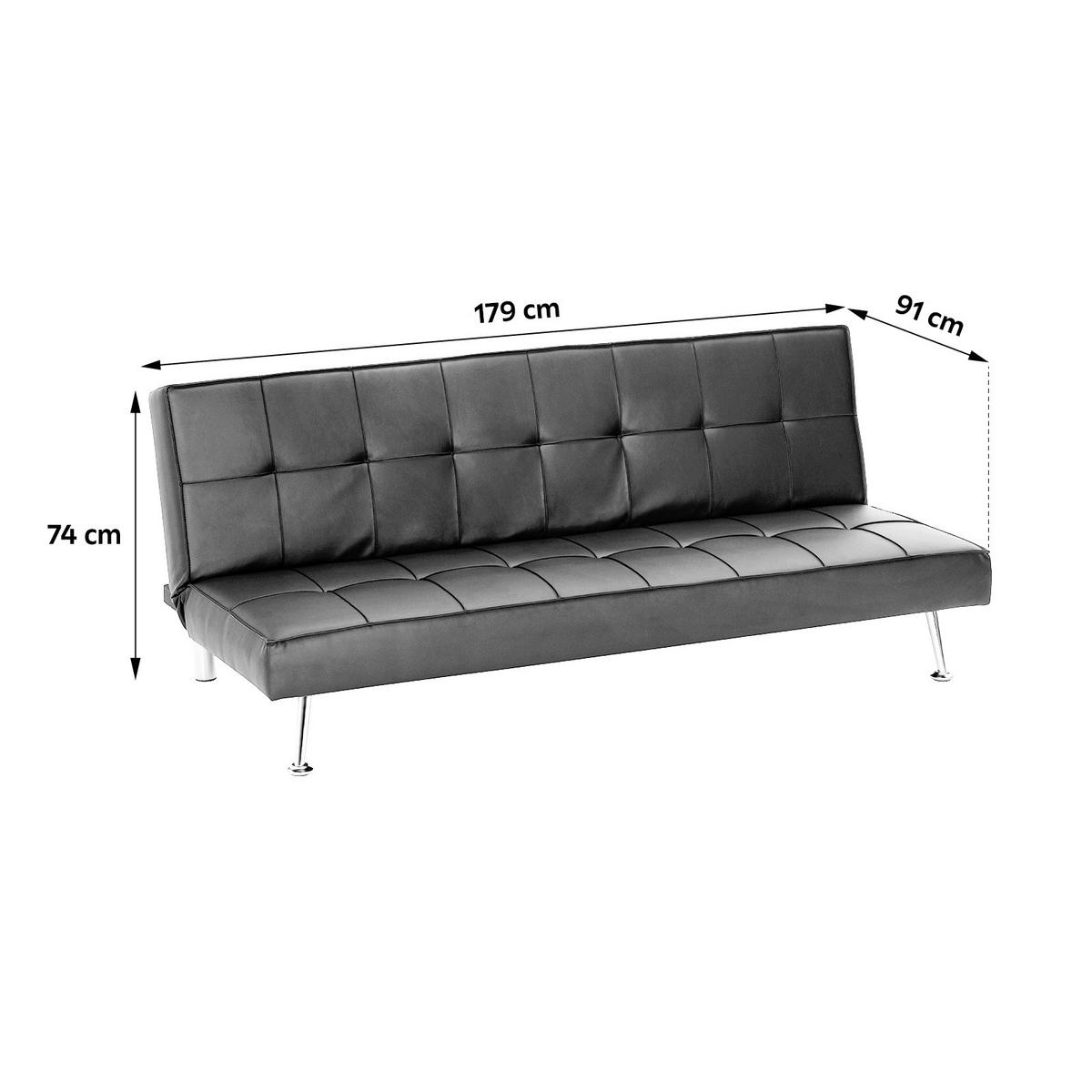3-sitzer-sofa Mit Schlaffunktion Silva B:179cm - Silberfarben/Schwarz, Basics, Textil (179/74/91cm) - P & B