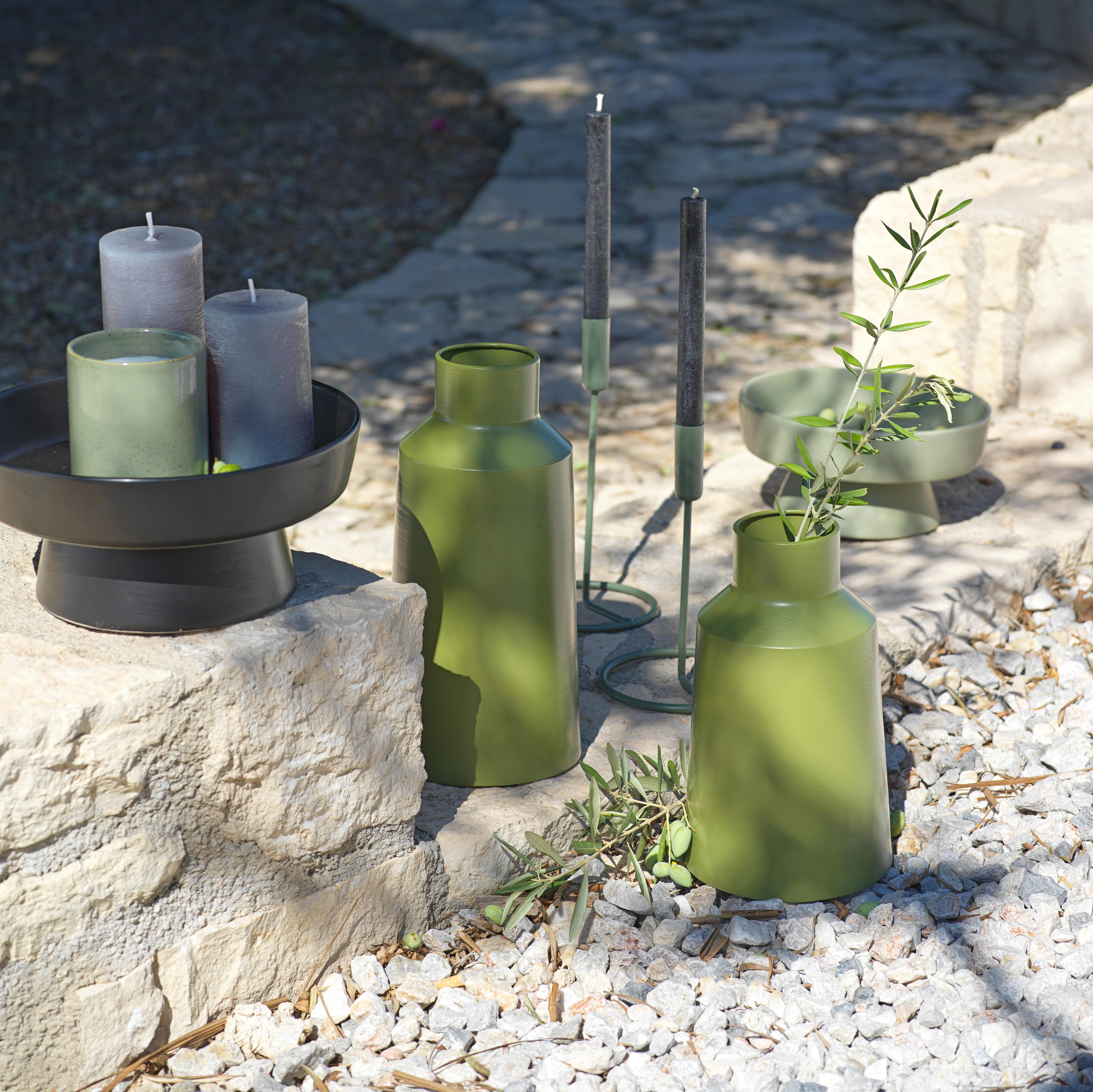 Váza Aceto, V: 25,5cm - zelená, Moderní, kov (15/25,5cm) - Premium Living