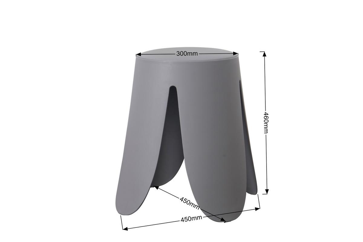 Stohovateľná taburetka PIA - sivá, Lifestyle, drevo/textil (45/46/30cm) - Based