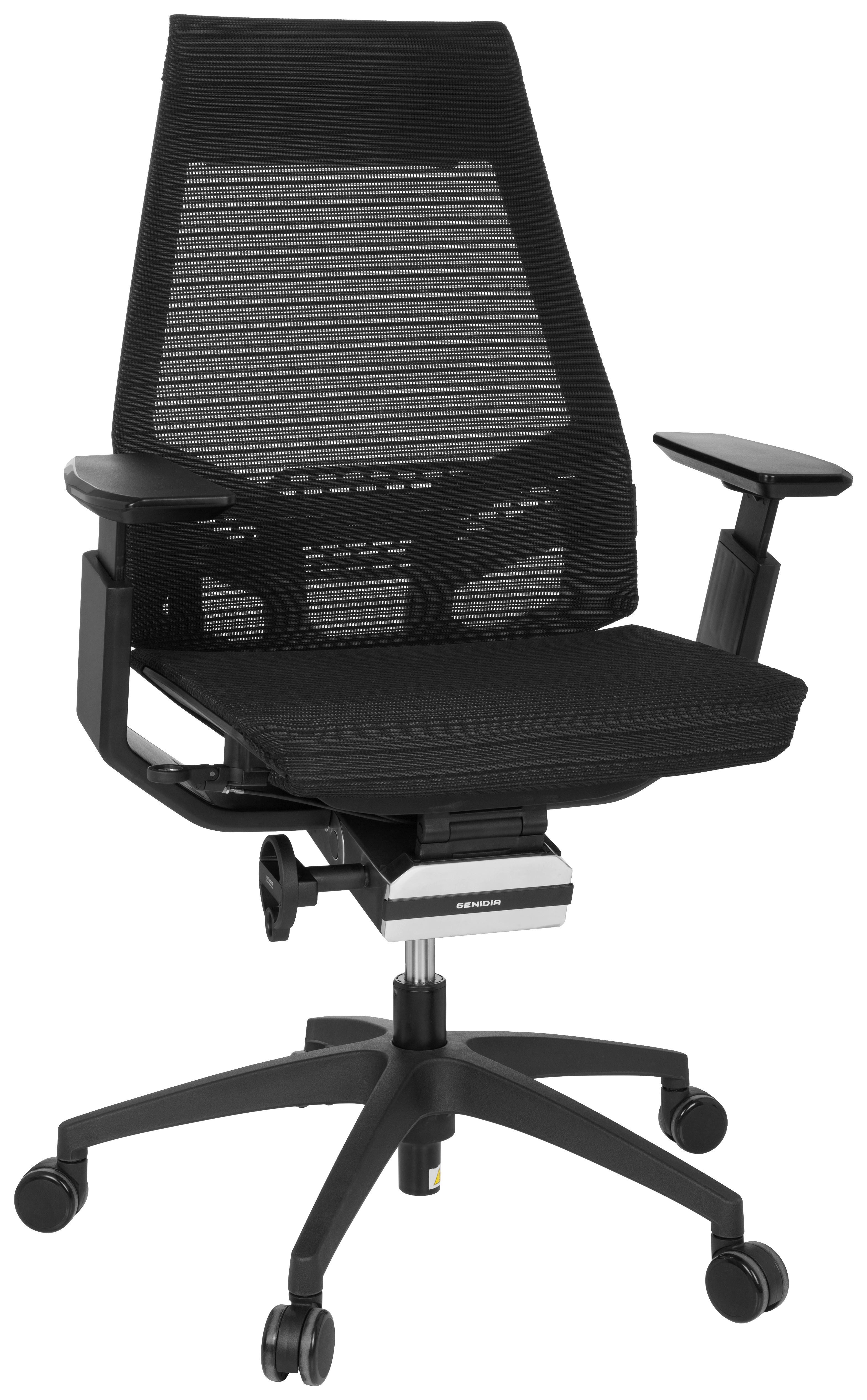 Drehstuhl Genidia Smart Black höhenverstellbar Schwarz - Schwarz, MODERN, Kunststoff/Textil (70/112/55cm) - MID.YOU