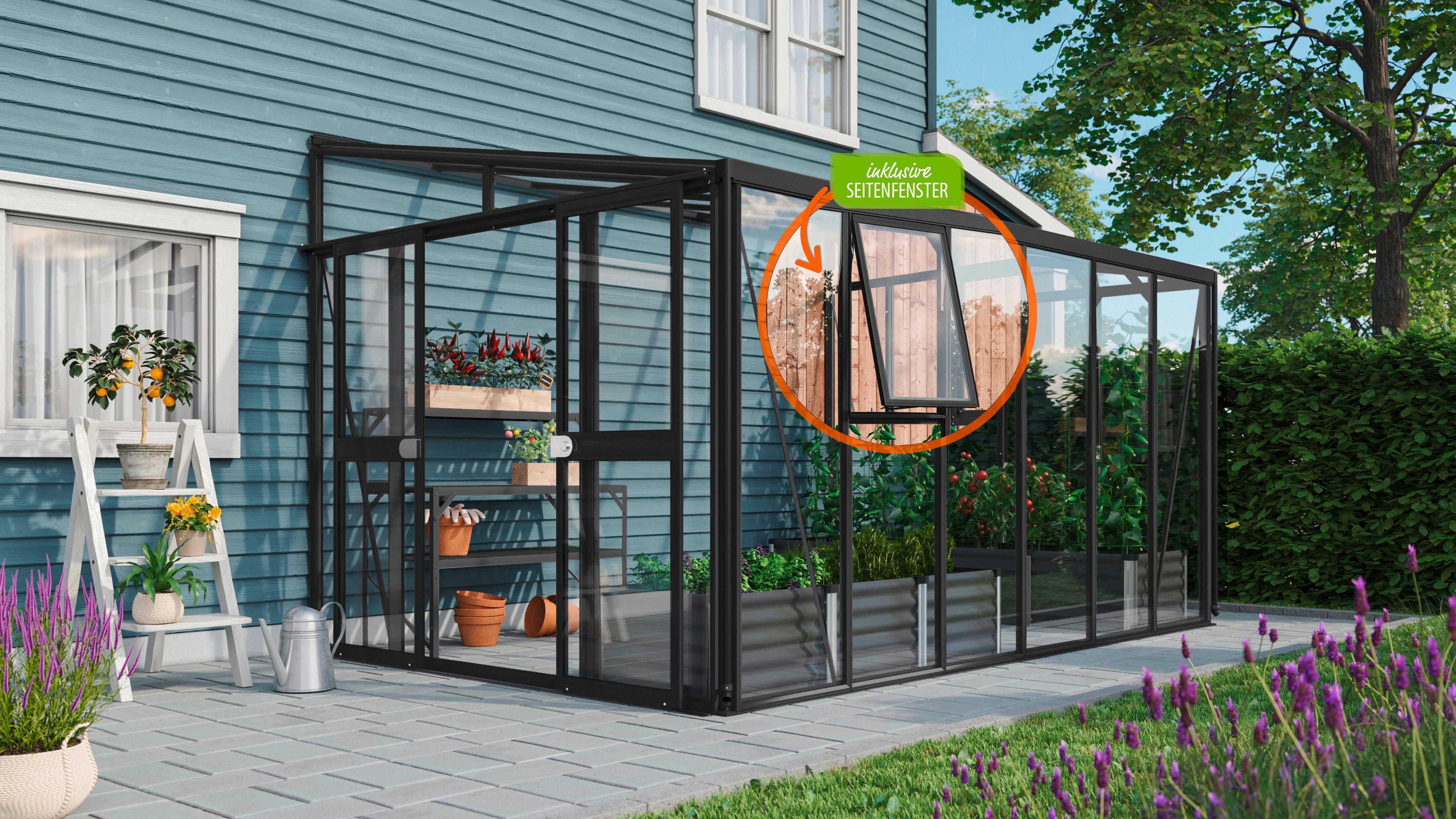 Gewächshaus mit Doppel-Schiebtür