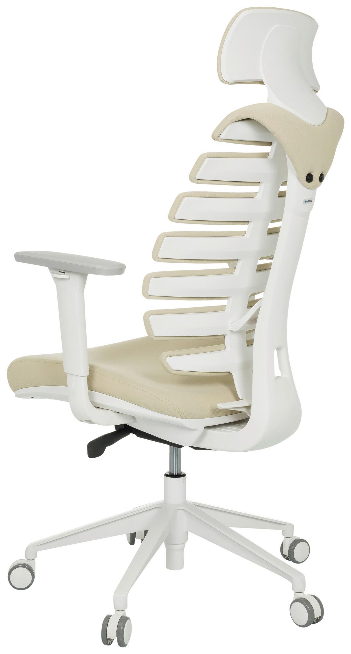 Drehstuhl Ergo Line W Beige B: 67 Cm - Beige/Weiß, MODERN, Kunststoff/Textil (67/116 - 133/65cm) - MID.YOU