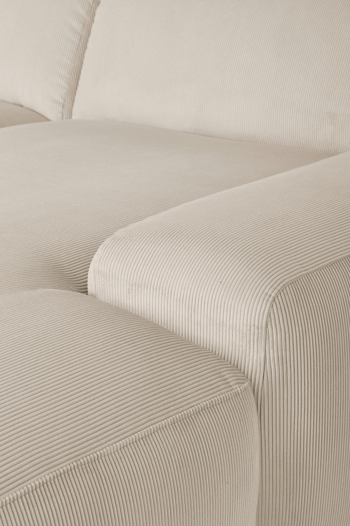 ECKSOFA Hannah Beige S: 304x200cm - Beige/Schwarz, Design, Textil (304/200cm) - MID.YOU