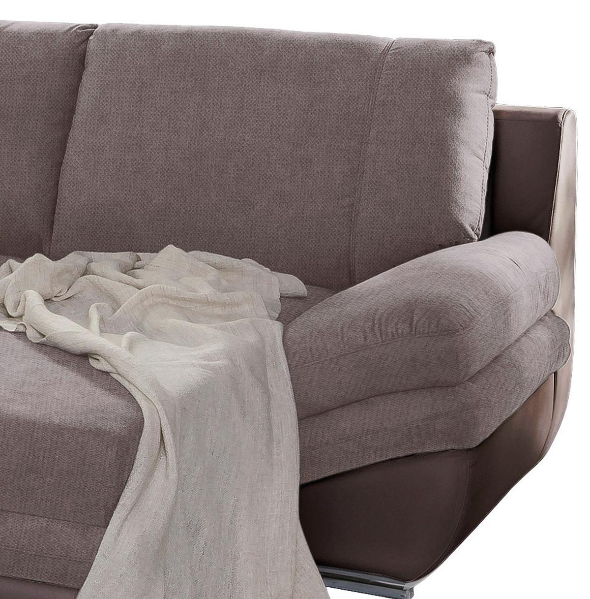 Wohnlandschaft In L-form Nardo 221x264 Cm - Taupe/Chromfarben, MODERN, Textil (221/264cm) - MID.YOU