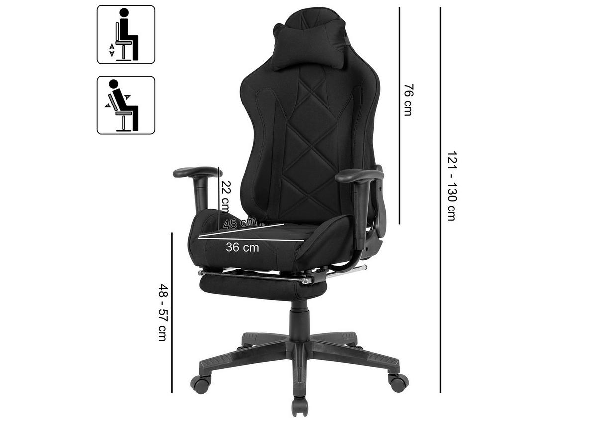 Herní židle gamingstuhl černá - Moderní (70/121/70cm) - MID.YOU
