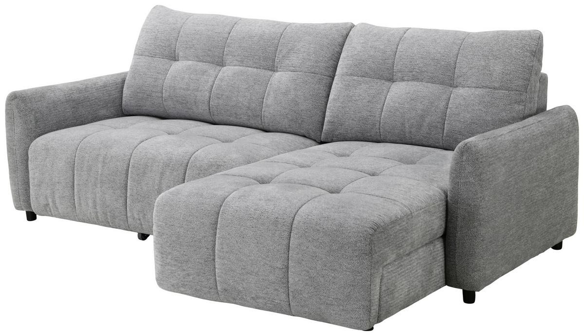 Elektrická sedačka LINA, obojstranná, sivá ženilka - čierna/sivá, Basics, kov/drevo (227/158cm)