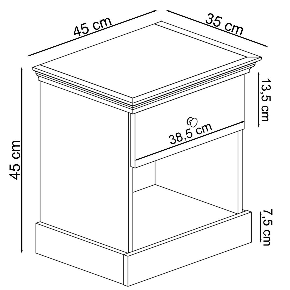 Nachttisch Binz, Eiche Grau B: 45 cm - Eiche grau/Grau, Design, Holzwerkstoff (45/35/45cm) - MID.YOU