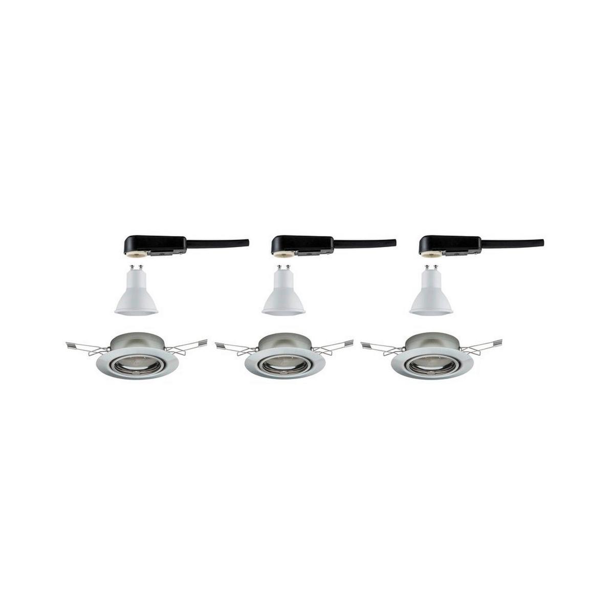 LED-Deckenleuchte Ø 9 cm 3er-Set Spot Schwenkbar - Alufarben, Basics, Metall (9cm) - Paulmann