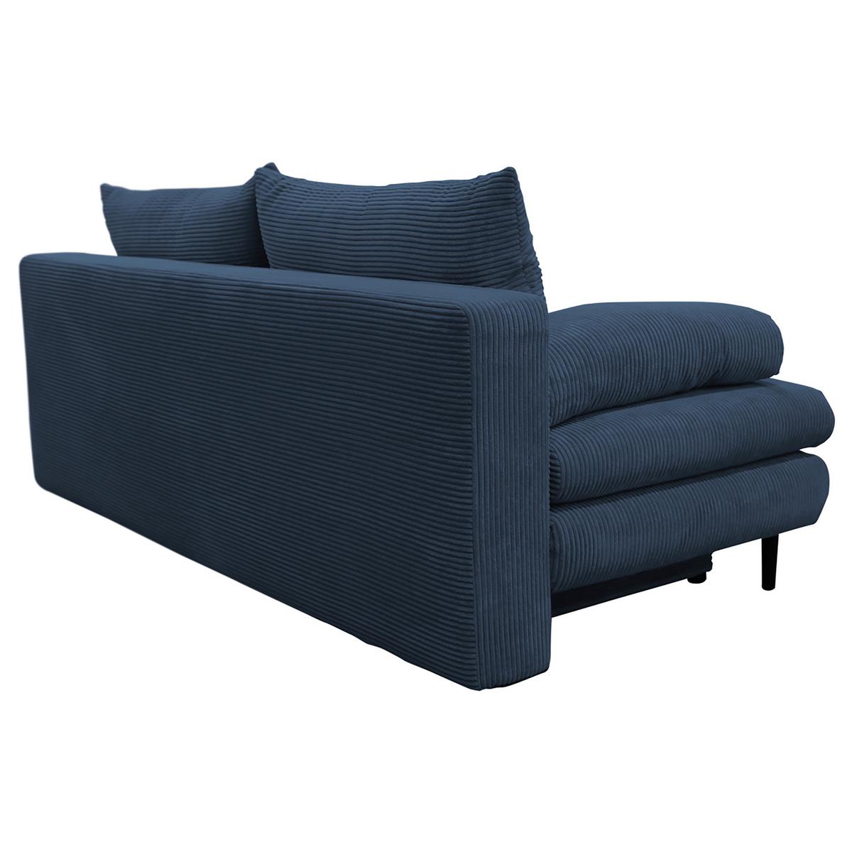 2-Sitzer-Sofa mit Schlaffunkt. Fiore und Bettkasten Blau - Schwarz/Dunkelblau, Design, Textil (202/85/99cm) - P & B