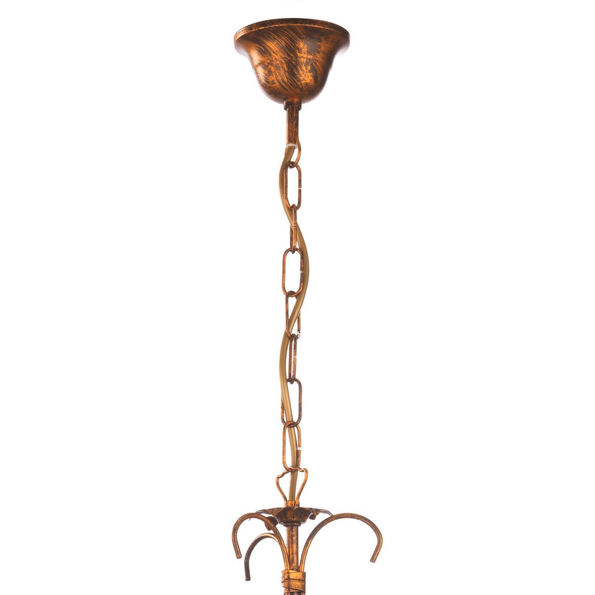 Hängeleuchte Perlmutt Bronzefarben L: 40 cm - Perlmutt/Bronzefarben, KONVENTIONELL, Glas/Metall (40/40/90cm)
