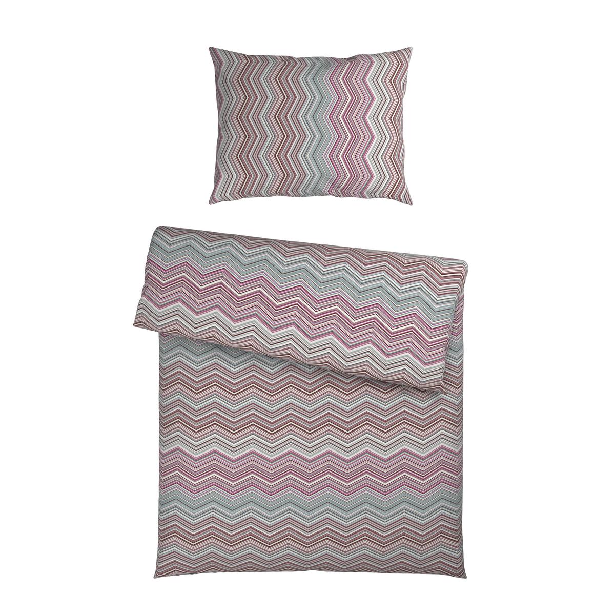 POSTEĽNÁ BIELIZEŇ ZICKZACK - hnedofialová, Konventionell, textil (140/200cm) - Mömax