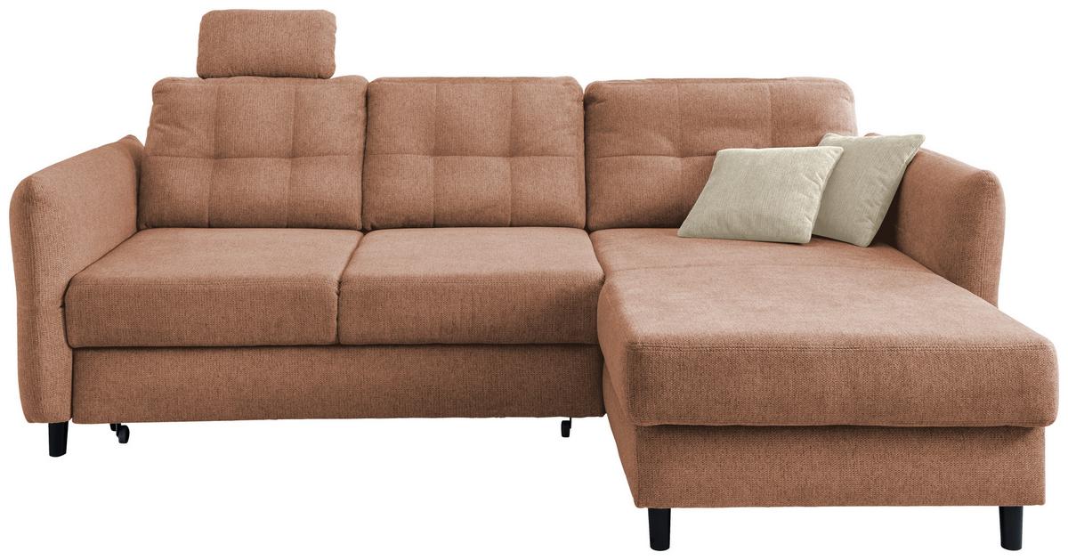 Ecksofa Brizzini Koralle S: 250-280x176 cm - Koralle/Beige, MODERN, Textil (250-280/176cm) - Livetastic