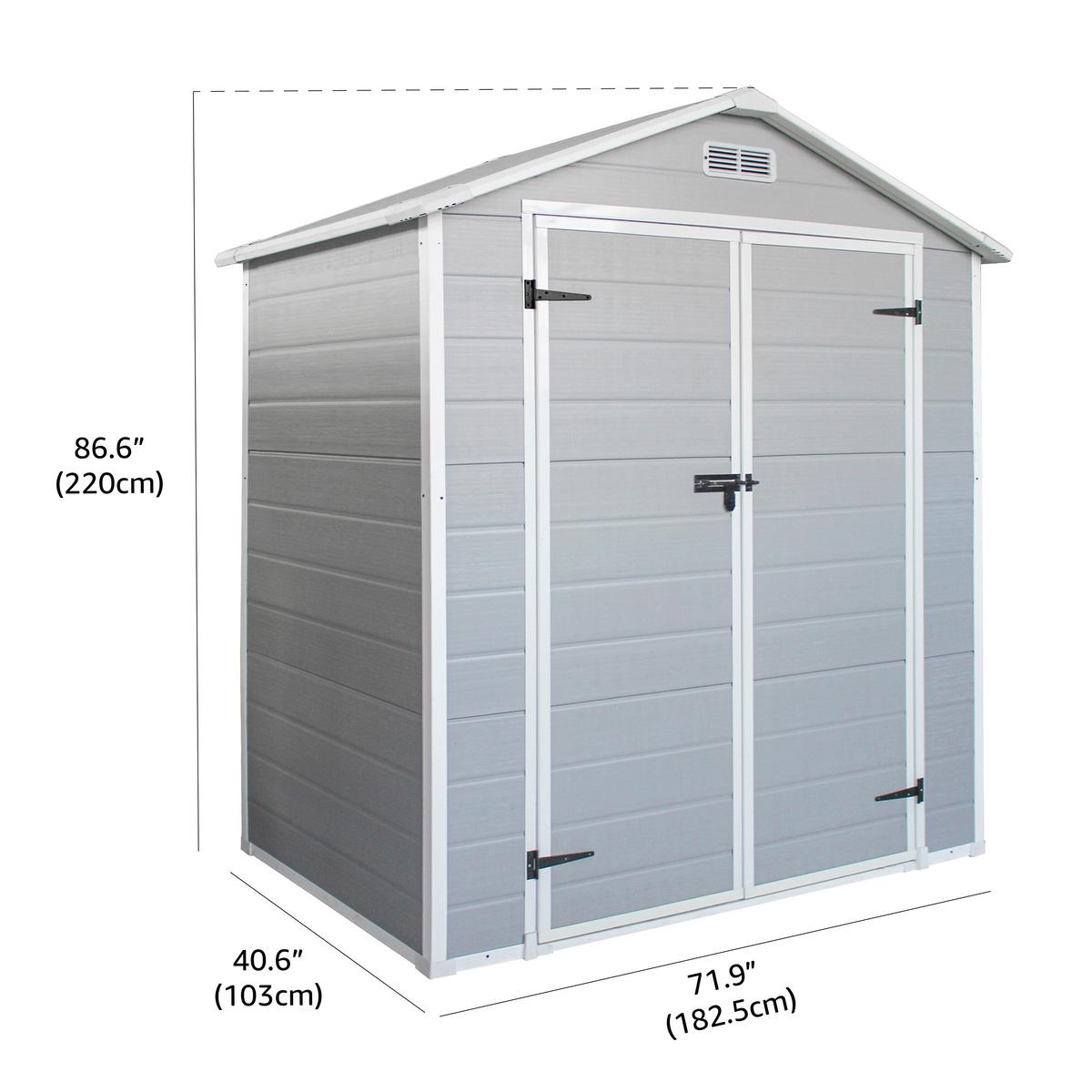 Gartenhaus Bayonne - Grau, MODERN, Kunststoff/Metall (182.5/220/103cm) - Homezone