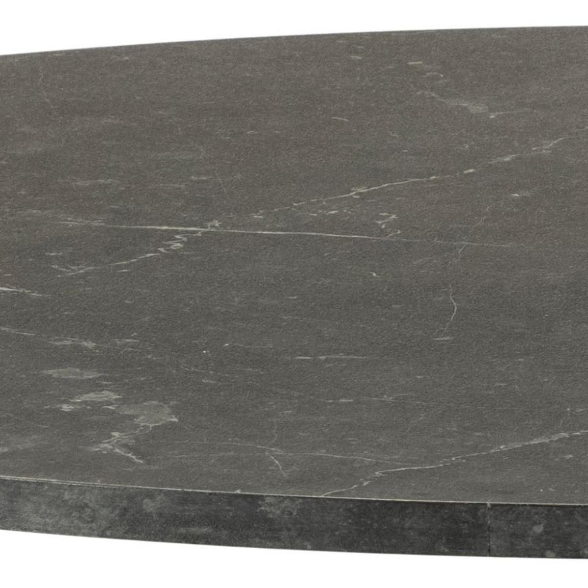 Jedálenský stôl potlač mramor 110cm - čierna, Design, kov/kompozitné drevo (110/74cm)