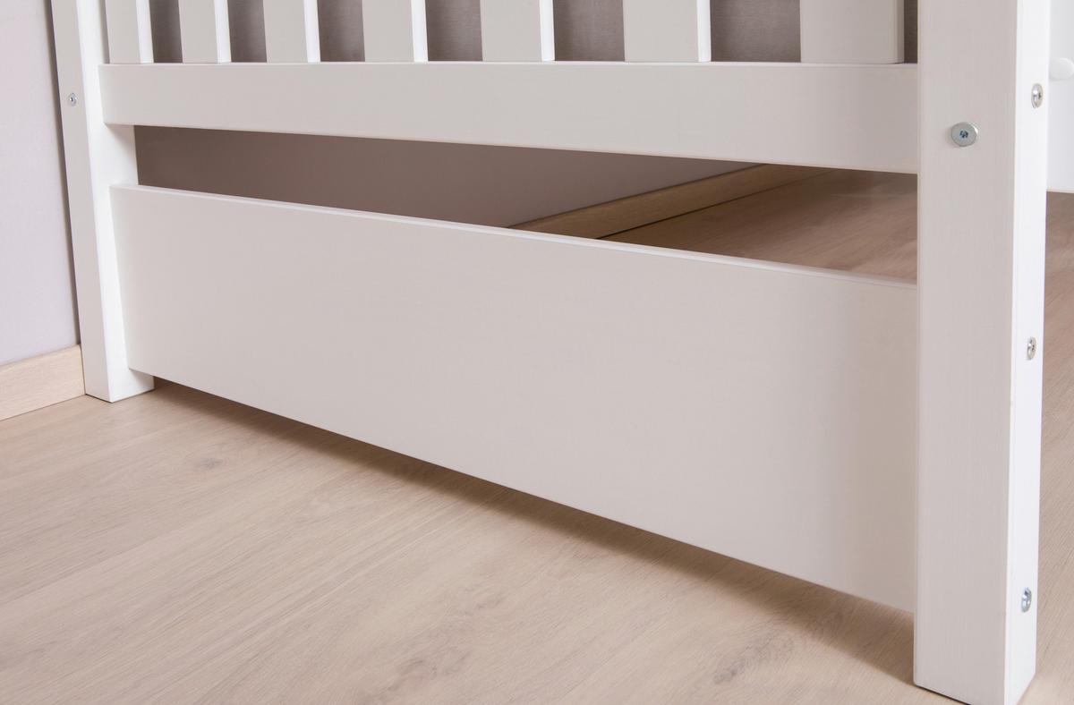 Etagenbett Sammy Weiß Kiefer Massiv 90 cm mit Leiter - Weiß, MODERN, Holz (90/200cm) - MID.YOU